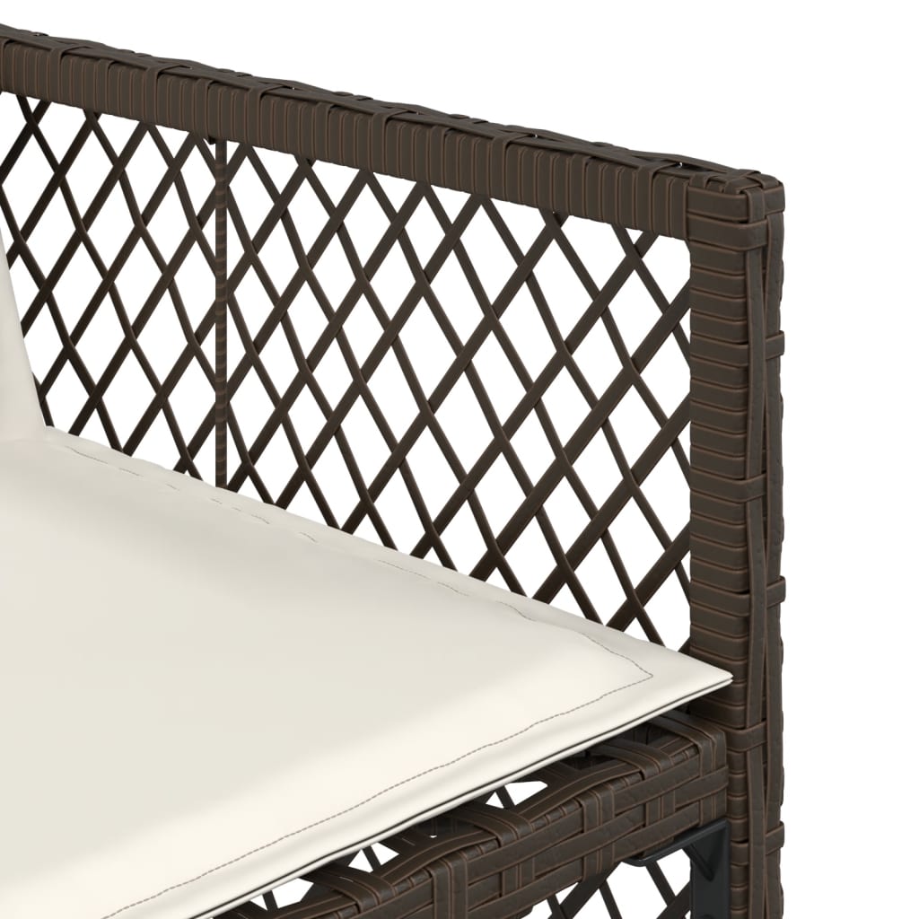 13-delige Tuinset met kussens poly rattan bruin