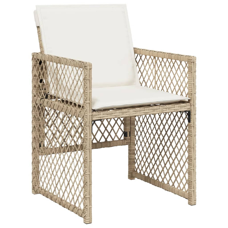 13-delige Tuinset met kussens poly rattan beige