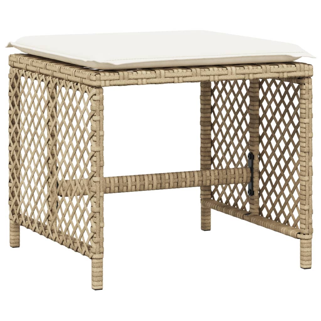 13-delige Tuinset met kussens poly rattan beige