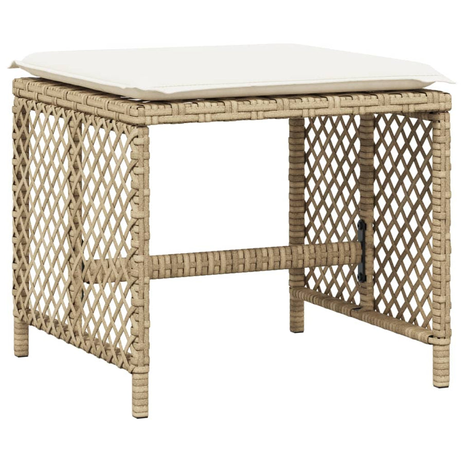 13-delige Tuinset met kussens poly rattan beige