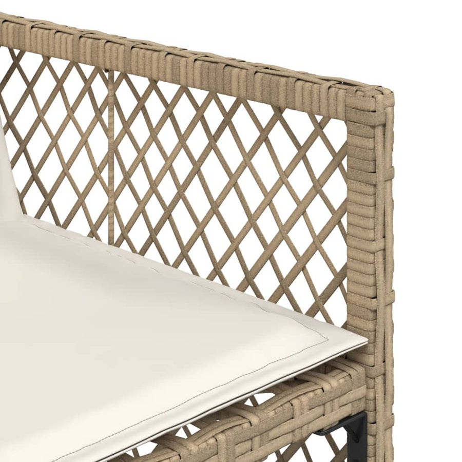 13-delige Tuinset met kussens poly rattan beige