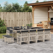 Tuinset 13-delig poly rattan lichtgrijs