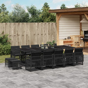 Tuinset 15-delig poly rattan zwart