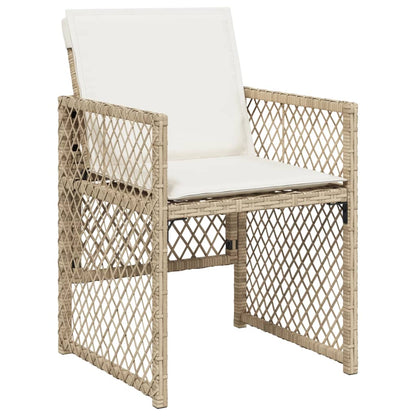 15-delige Tuinset met kussens poly rattan beige