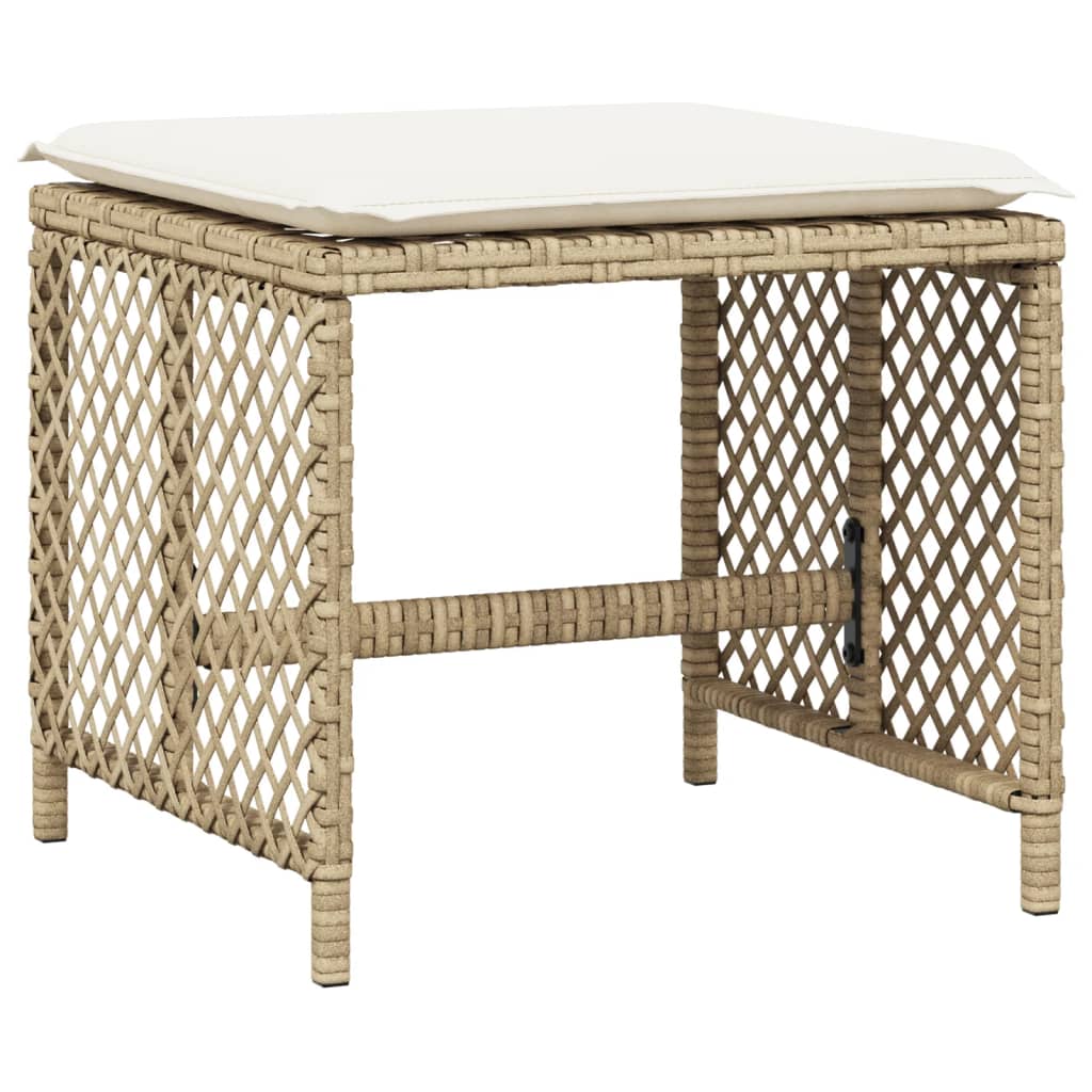 15-delige Tuinset met kussens poly rattan beige