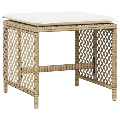 15-delige Tuinset met kussens poly rattan beige