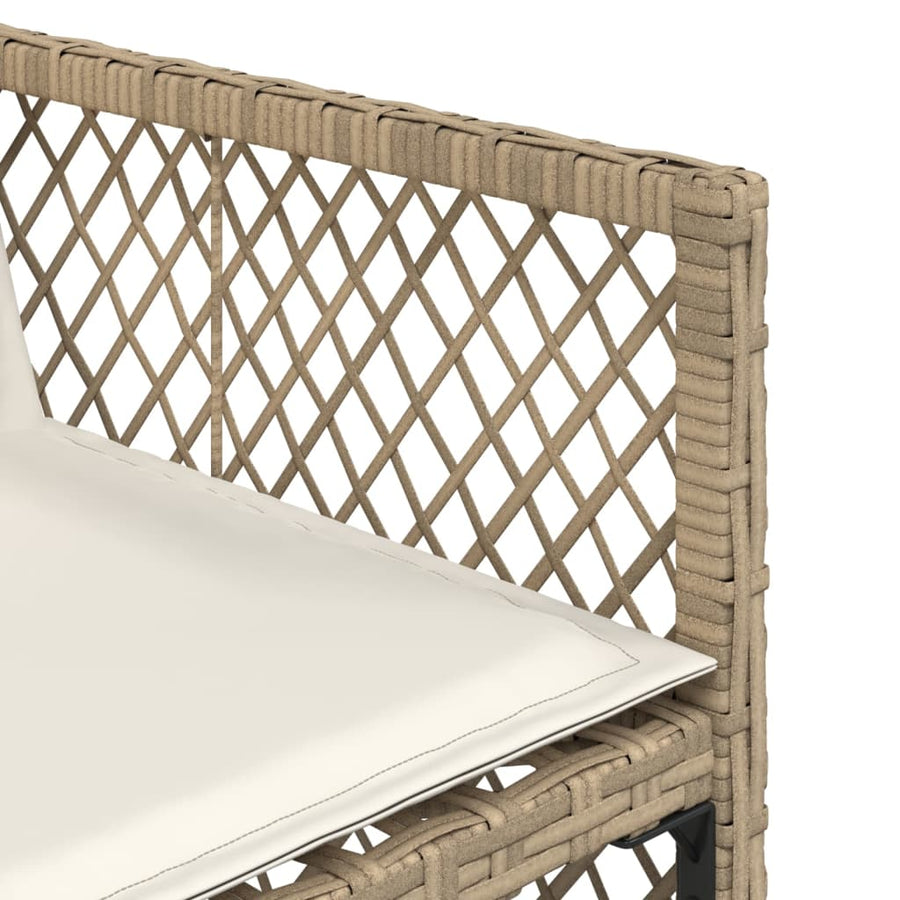 15-delige Tuinset met kussens poly rattan beige