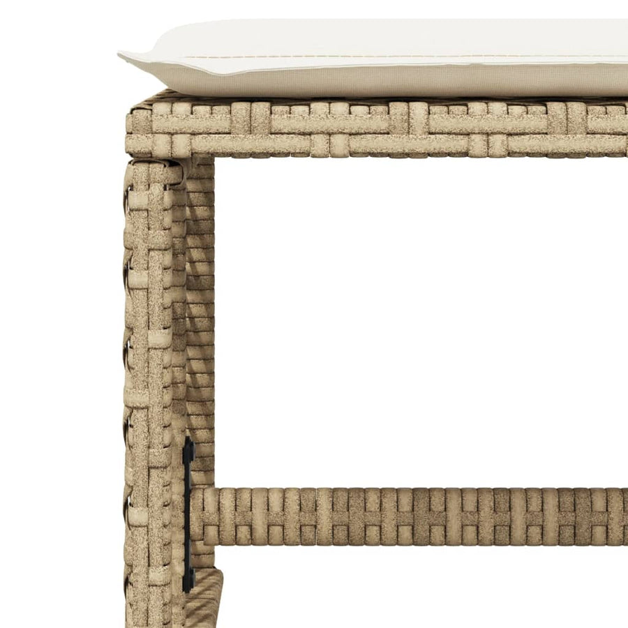 15-delige Tuinset met kussens poly rattan beige