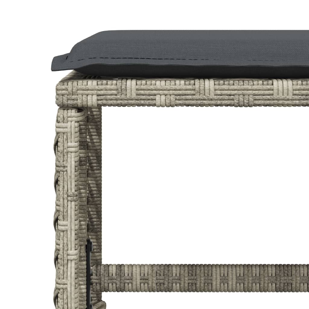 15-delige Tuinset met kussens poly rattan lichtgrijs