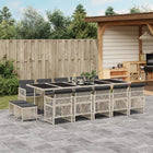 15-piece Garden Lounge Set with Cushions Poly Rattan Light Grey