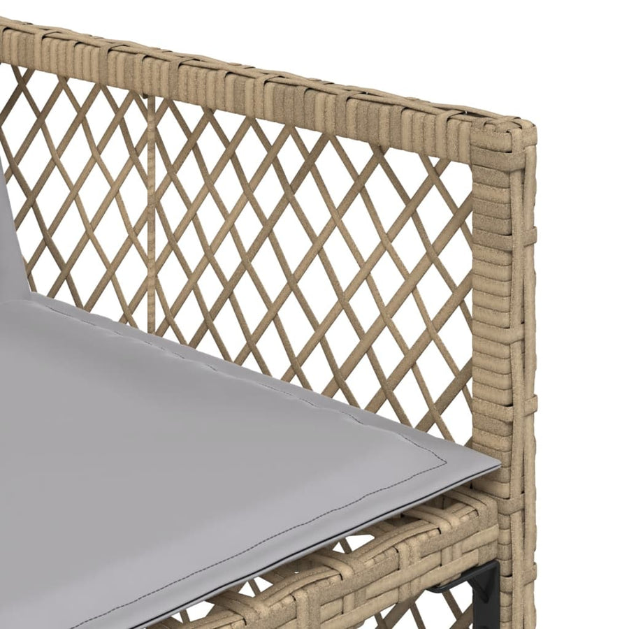 15-delige Tuinset met kussens poly rattan beige