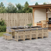 Tuinset 15-delig poly rattan beige