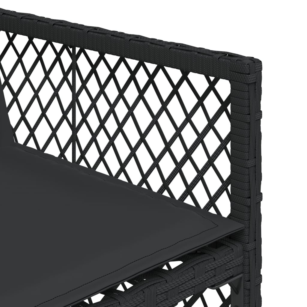 17-delige Tuinset met kussens poly rattan zwart