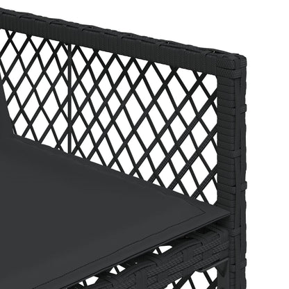 17-delige Tuinset met kussens poly rattan zwart