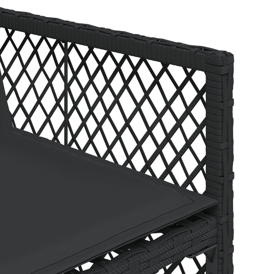 17-delige Tuinset met kussens poly rattan zwart