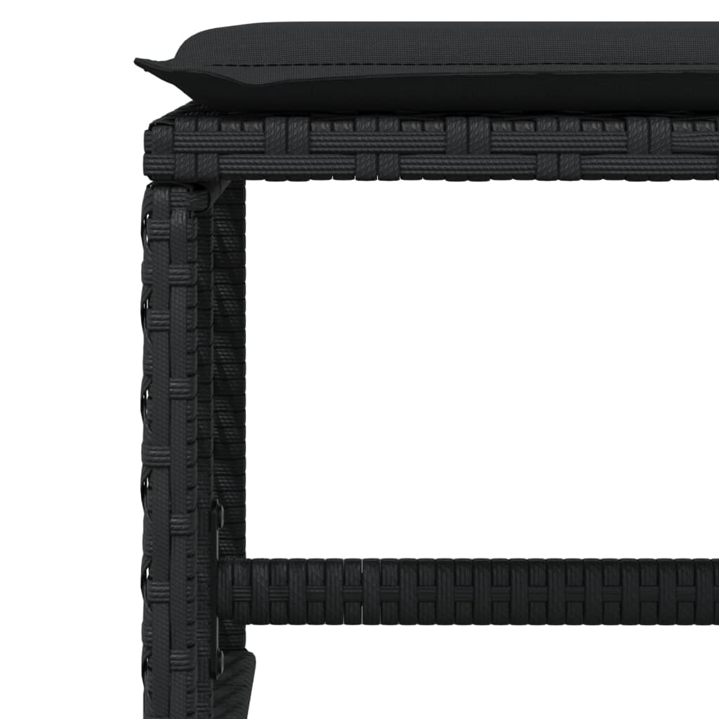 17-delige Tuinset met kussens poly rattan zwart