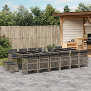 Tuinset 17-delig poly rattan grijs