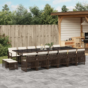 Tuinset 17-delig poly rattan bruin