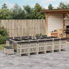 17-Piece Garden Lounge Set with Cushions Poly Rattan Light Grey