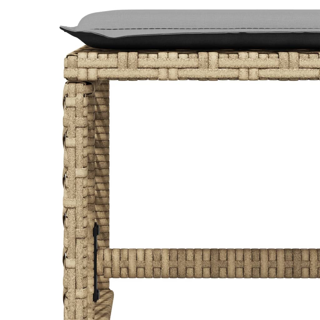 17-delige Tuinset met kussens poly rattan beige