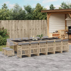 17-piece Garden Furniture Set with Cushions, Poly Rattan, Beige