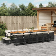 Tuinset 17-delig poly rattan zwart