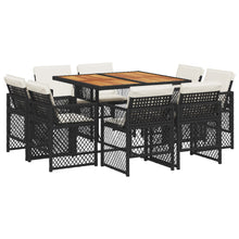 9-delige Tuinset poly rattan zwart
