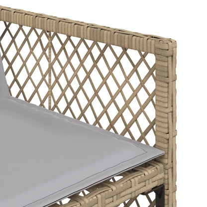 11-delige Tuinset met kussens poly rattan gemengd beige