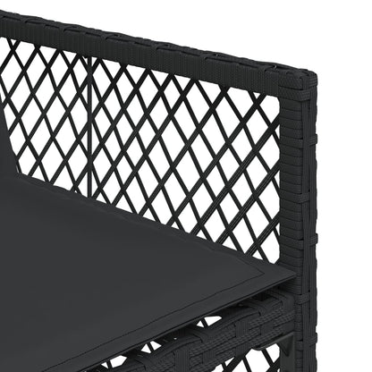 13-delige Tuinset met kussens poly rattan zwart