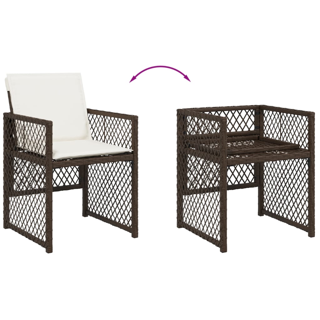 13-delige Tuinset met kussens poly rattan bruin