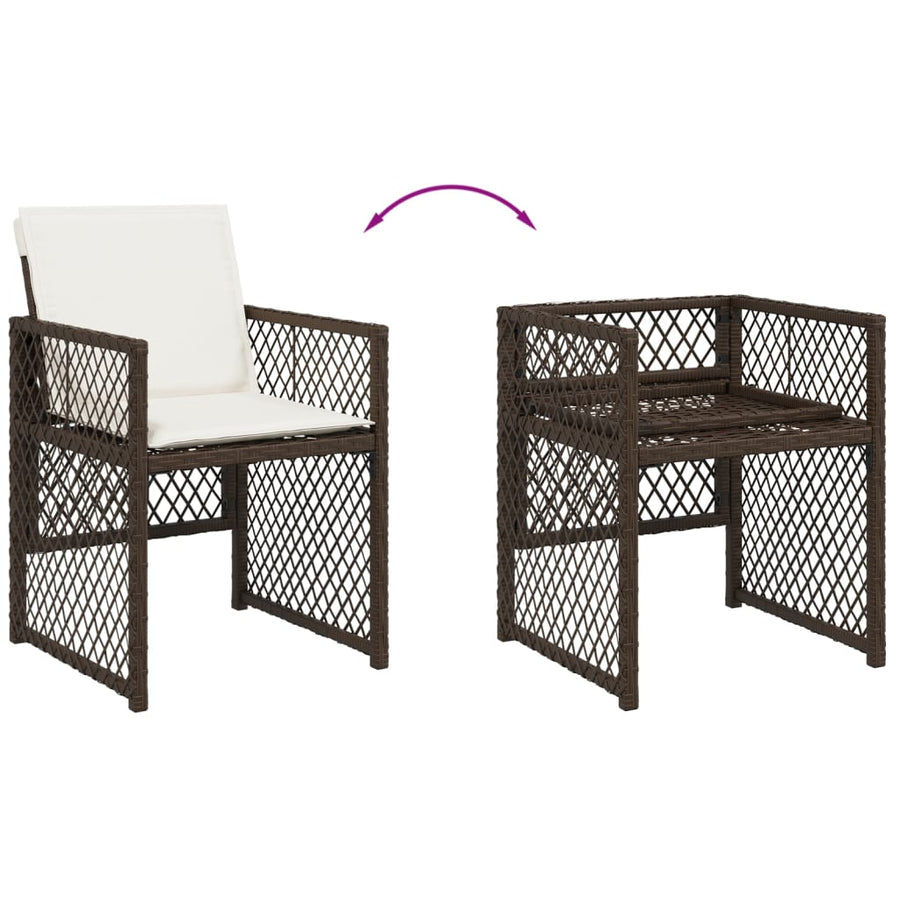 13-delige Tuinset met kussens poly rattan bruin