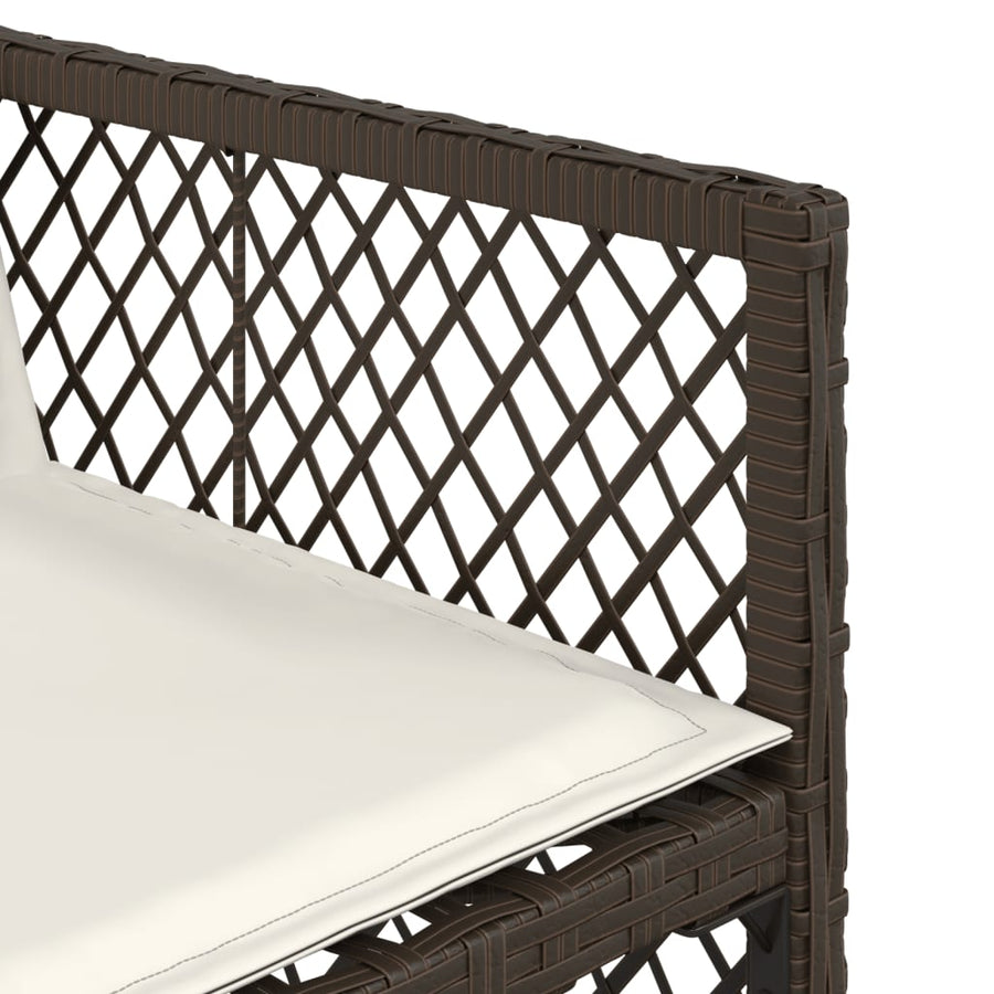 15-delige Tuinset met kussens poly rattan bruin