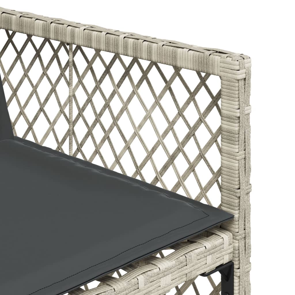 17-delige Tuinset met kussens poly rattan lichtgrijs
