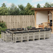 17-Piece Garden Lounge Set with Cushions Poly Rattan Light Grey