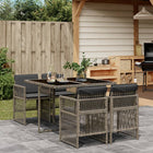 Tuinset 5-delig poly rattan grijs met kussens