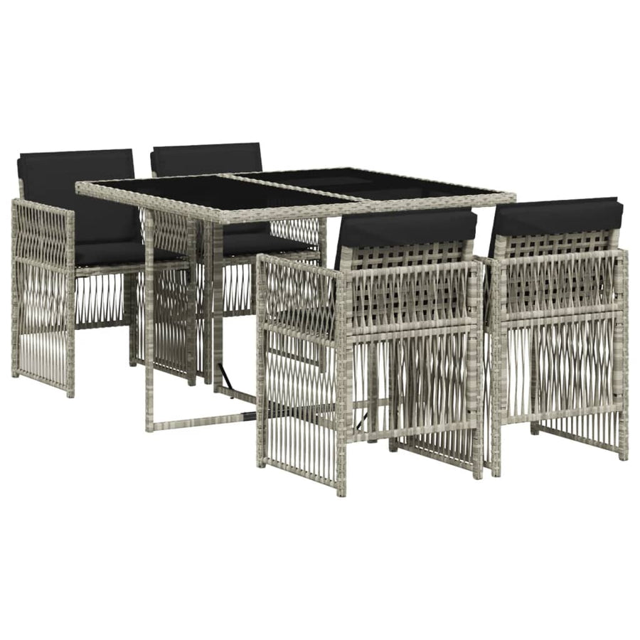 -Delige Tuinset Met Kussens Poly Rattan 5