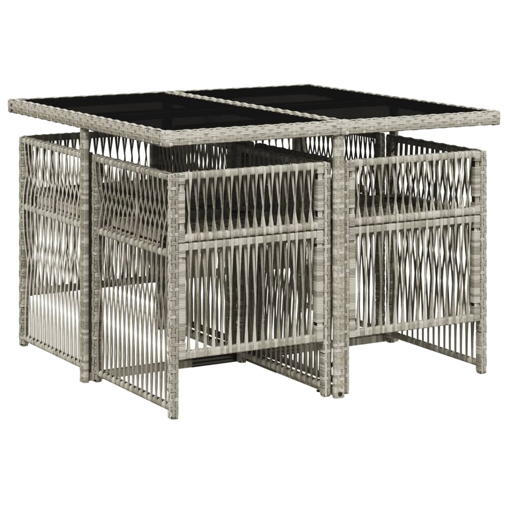 -Delige Tuinset Met Kussens Poly Rattan 5