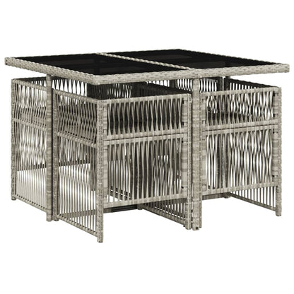 -Delige Tuinset Met Kussens Poly Rattan 5