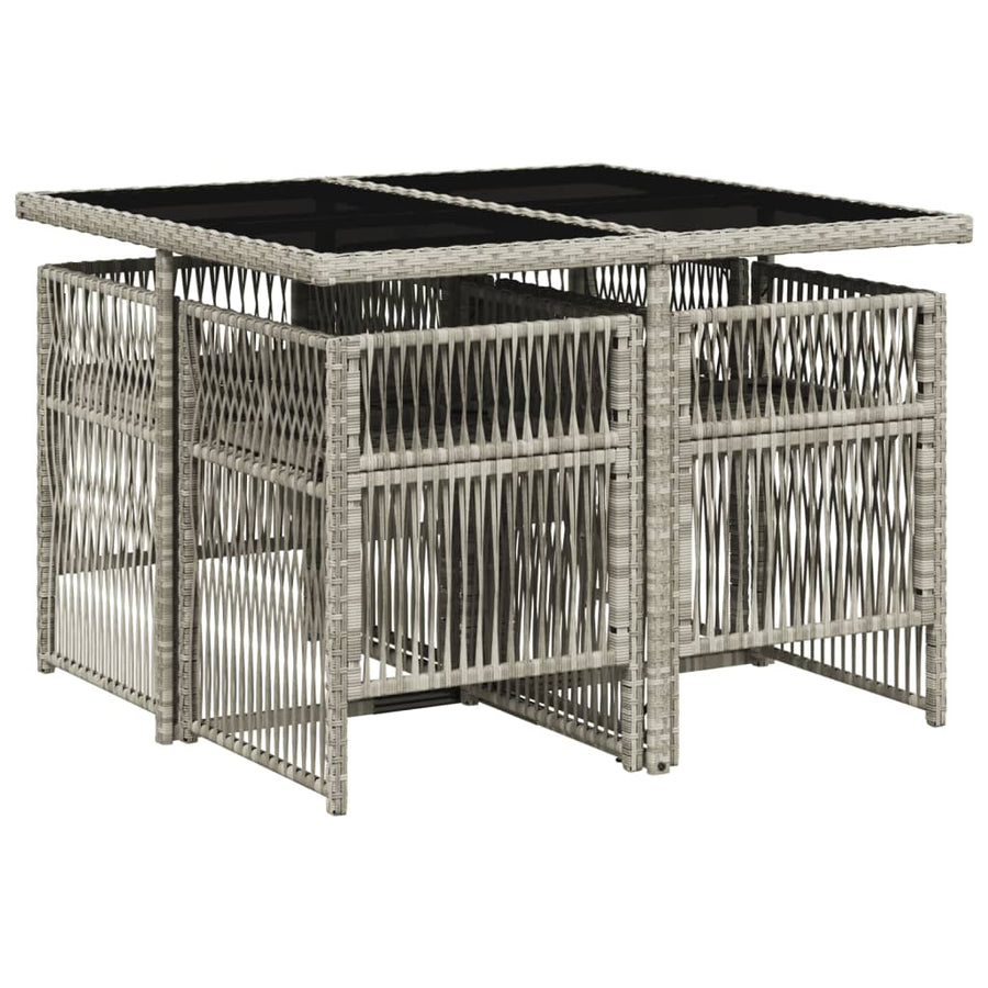 -Delige Tuinset Met Kussens Poly Rattan 5