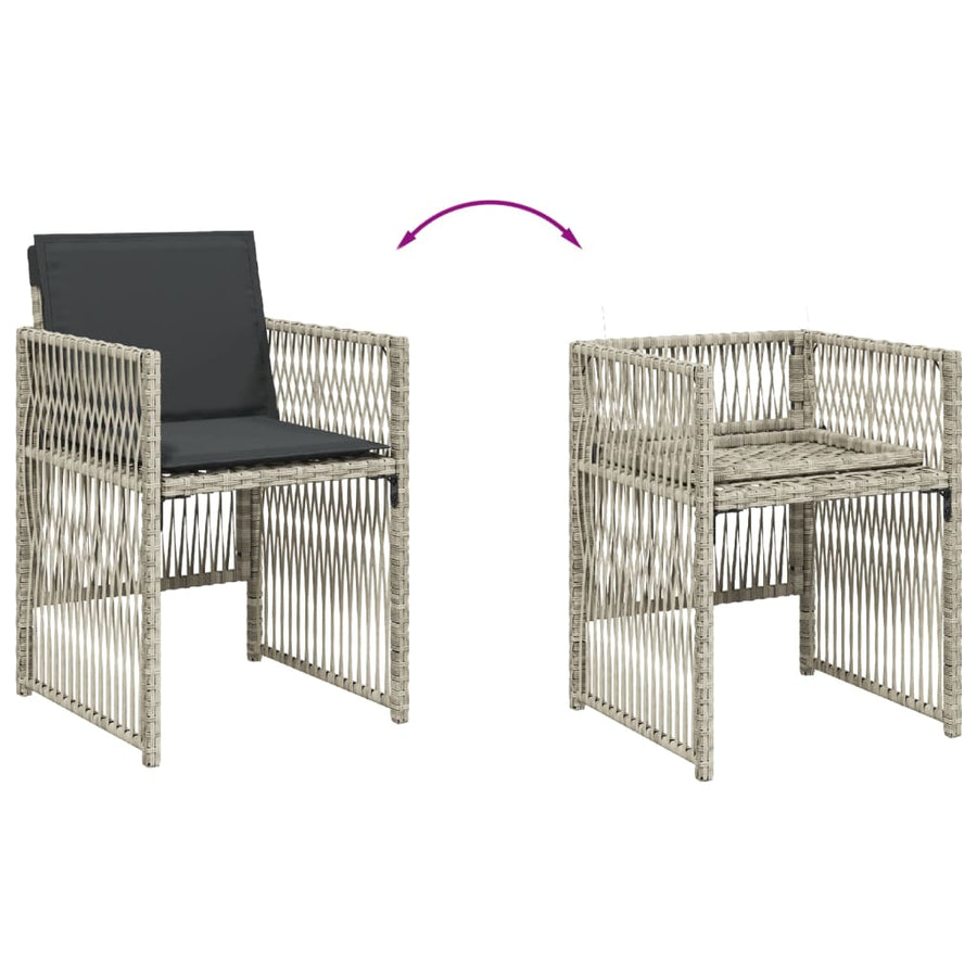 -Delige Tuinset Met Kussens Poly Rattan 5