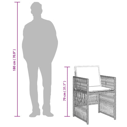 -Delige Tuinset Met Kussens Poly Rattan 5