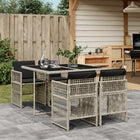 Tuinset 5-delig poly rattan lichtgrijs