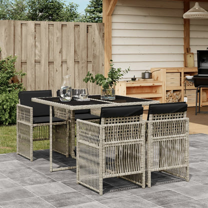 -Delige Tuinset Met Kussens Poly Rattan 5