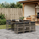 Tuinset 7-delig poly rattan grijs met kussens