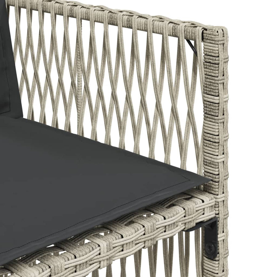 -Delige Tuinset Met Kussens Poly Rattan Grijs 7