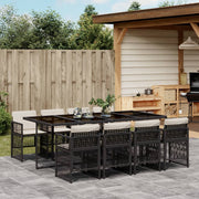9-piece Garden furniture set poly rattan black