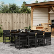 9-piece Garden furniture set poly rattan black