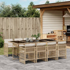 9-delige Tuinset met kussens poly rattan beige