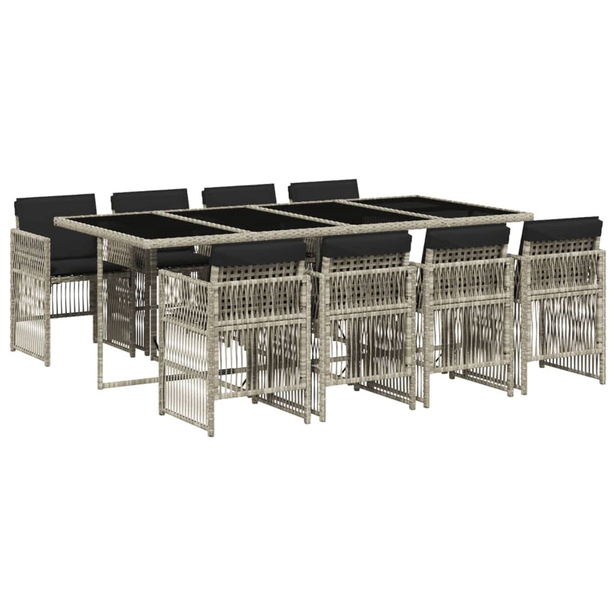 -Delige Tuinset Met Kussens Poly Rattan 9