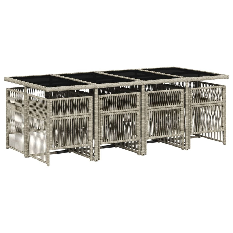-Delige Tuinset Met Kussens Poly Rattan 9